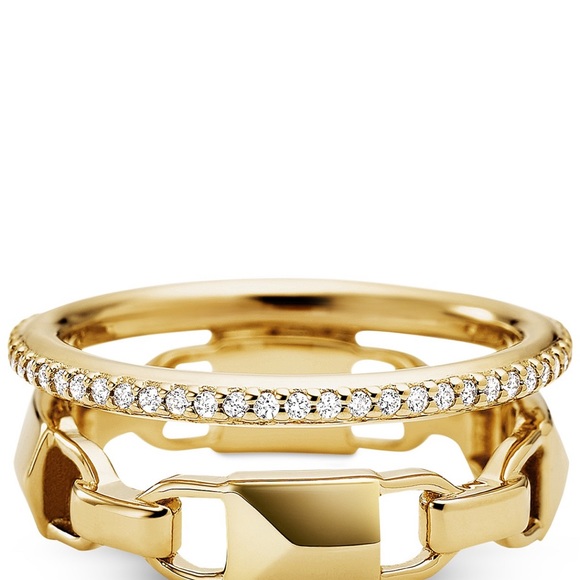 Women's Mercer Link Double Row Sterling Silver Ring - Picture 4 of 9